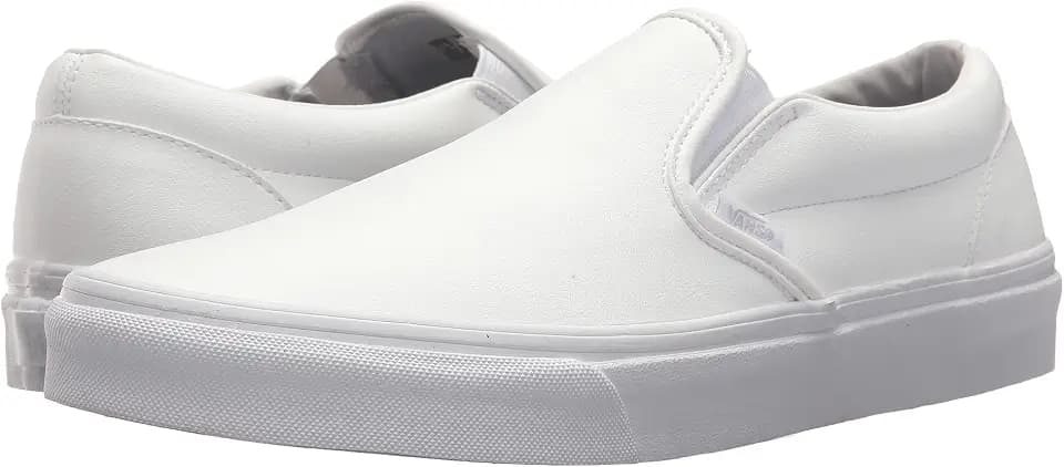 Vans Men's Classic Slip On, (Classic Tumble) True White, Size 10