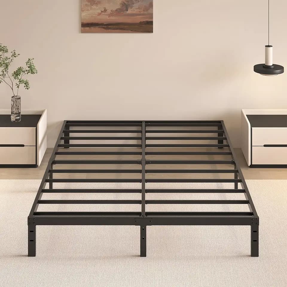HOBINCHE 10 Inch Queen Bed Frame, Queen Size Bed Frame No Box Spring Needed