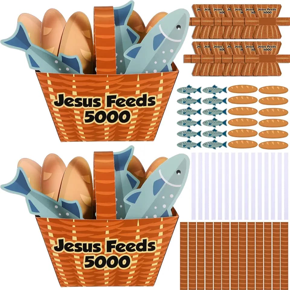 Motipuns 24 Set Jesus Feeds 5000 Craft Kit for Sunday School VBS Gifts