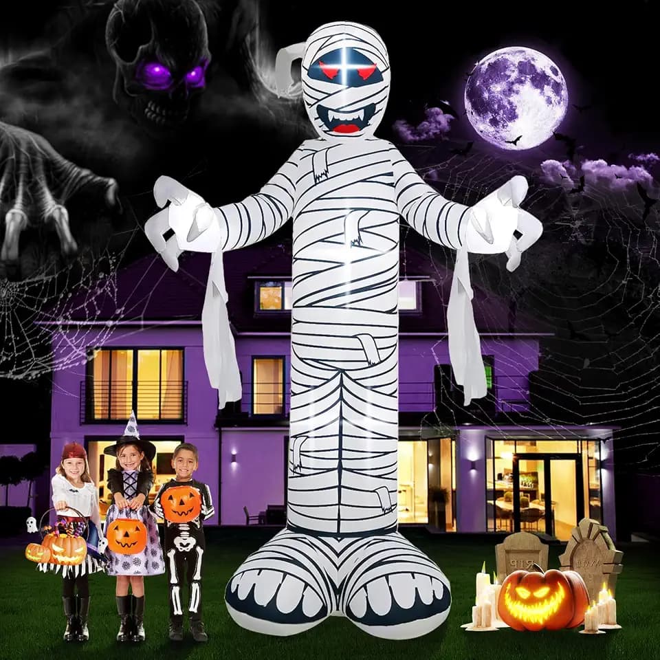 Kalolary 12 FT Halloween Inflatable Mummy Outdoors Decorations
