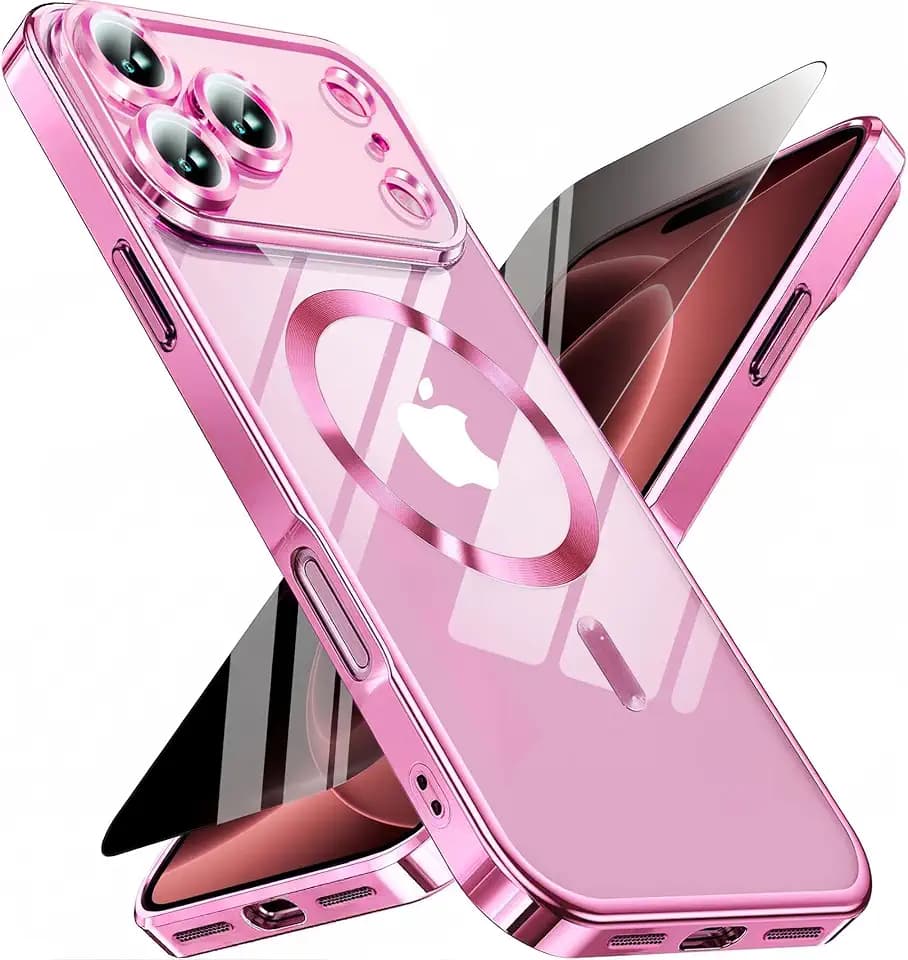 Magnetic for iPhone 18 Pro Women Girls Case with Privacy Screen Protector