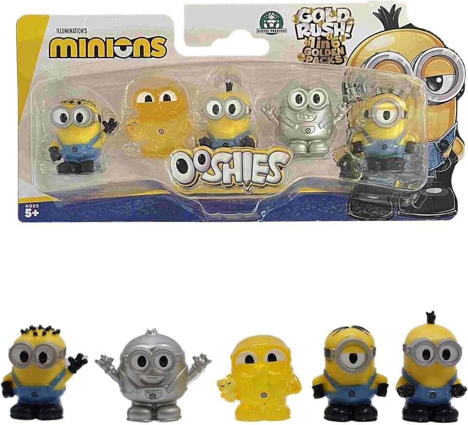 Ooshies Minions 5er-Pack Bleistiftaufsätze – Sammelfiguren für Kinder, Schulzubehör, Mitgebsel & Zurück-in-die-Schule Geschenke für Jungen & Mädchen ab 5 Jahren