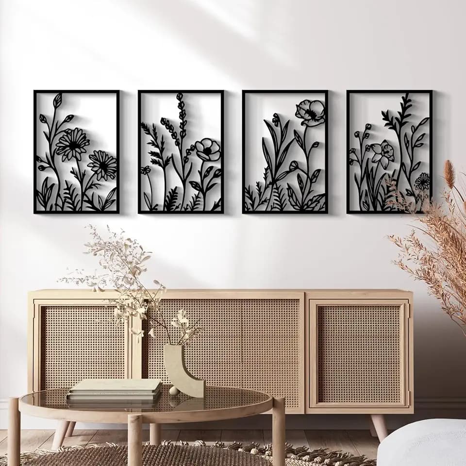 Glamativity Large 4 Pcs Colorful And Black Double-Sided Gold Leaf Metal Wall Art, 22.5 x 15.7'' Botanical Abstract Wall Décor Metal Leaf with Frame, 3D Textured Sculptures, Modern Wall Art With Ginkgo Biloba Design for Living Room Bedroom Bathroom Study (L Size 22.5 x 15.7'')