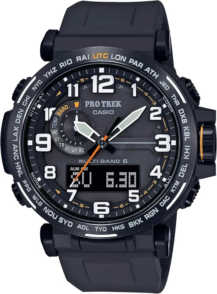 Casio PRW6600Y Series | Pro Trek | 100M WR | Compass | Alt/Baro-Thermo | Tough Solar Power | Atomic Timekeeping | 1-100 SEC Stopwatch | Countdown Timer | World Time
