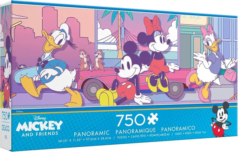 Ceaco - Panoramic Series - Disney - Pastel - 750 Piece Puzzle - Challenging Puzzle Perfect for Game Nights - Finished Size is 38.25 x 11.25