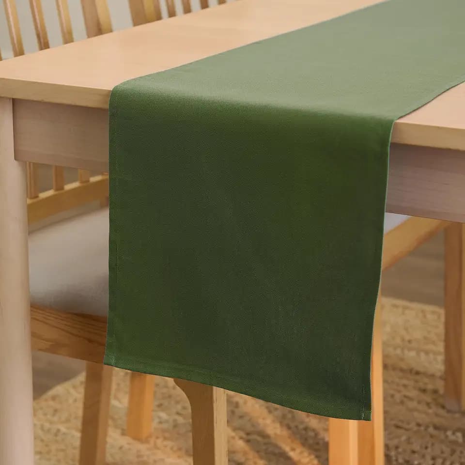 Encasa XO Table Runner, Cotton Canvas Dining Runner 13"x72"