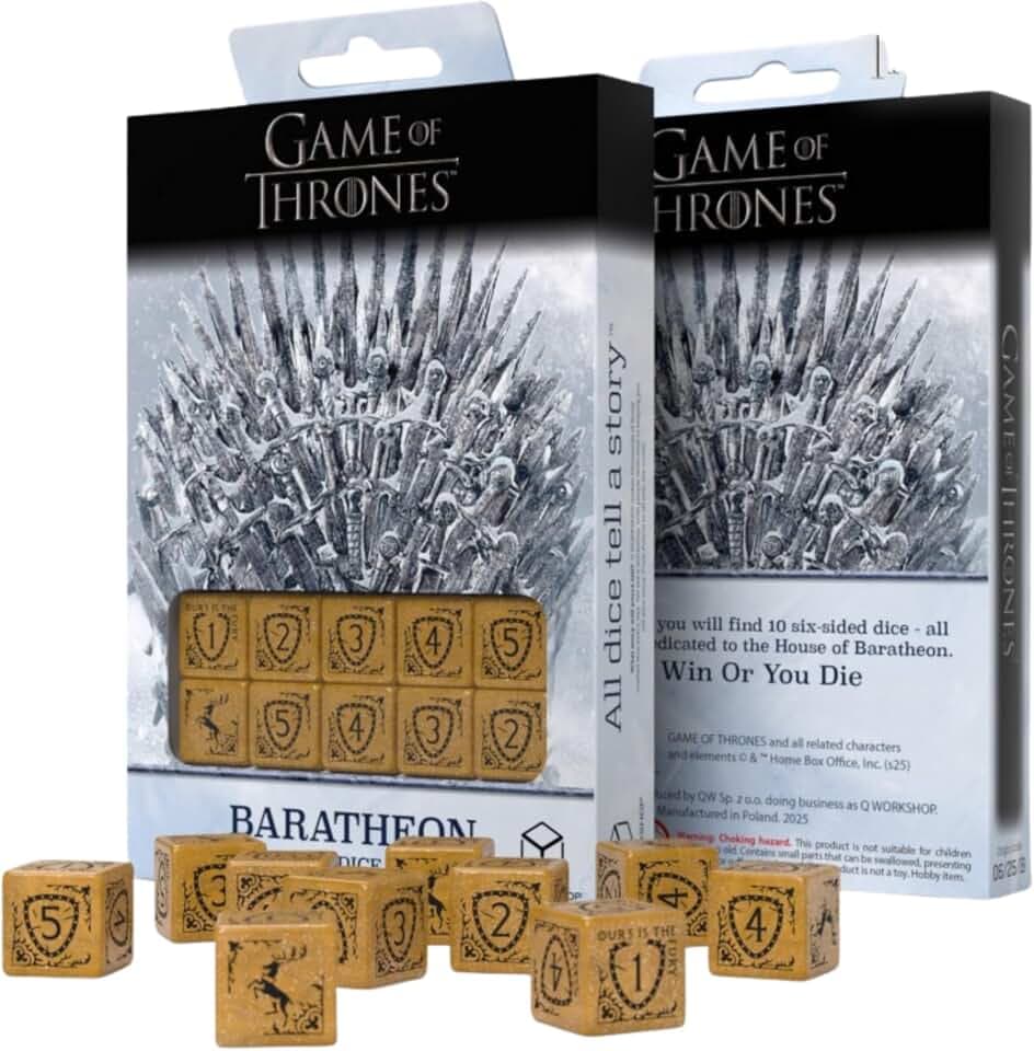 Q Workshop Game of Thrones. Baratheon 10xD6 Dice Set.
