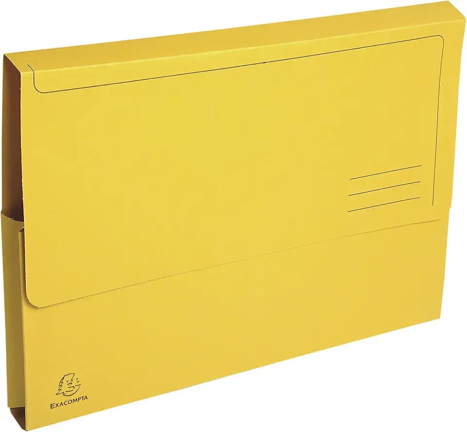 Exacompta 47679E 50er Pack Recycling-Aktenmappen Forever mit Verschlußklappe für DIN A4 Blauer Engel Sammelmappe Dokumentenmappe Einschlagmappe gelb