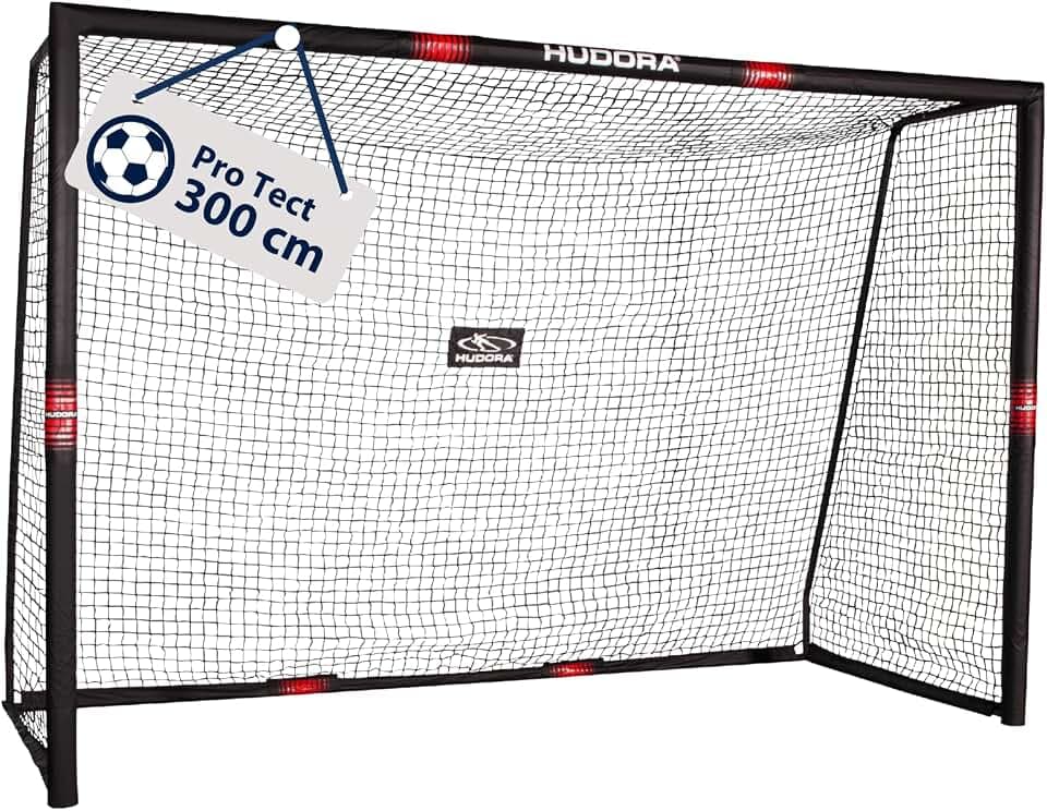 HUDORA Fußballtor Pro Tect - großes Fußballtor für Kinder und Erwachsene - Schaumstoff ummanteltes Fußballtor mit Netz - Hochwertiges Outdoor Tor mit Aufprallschutz