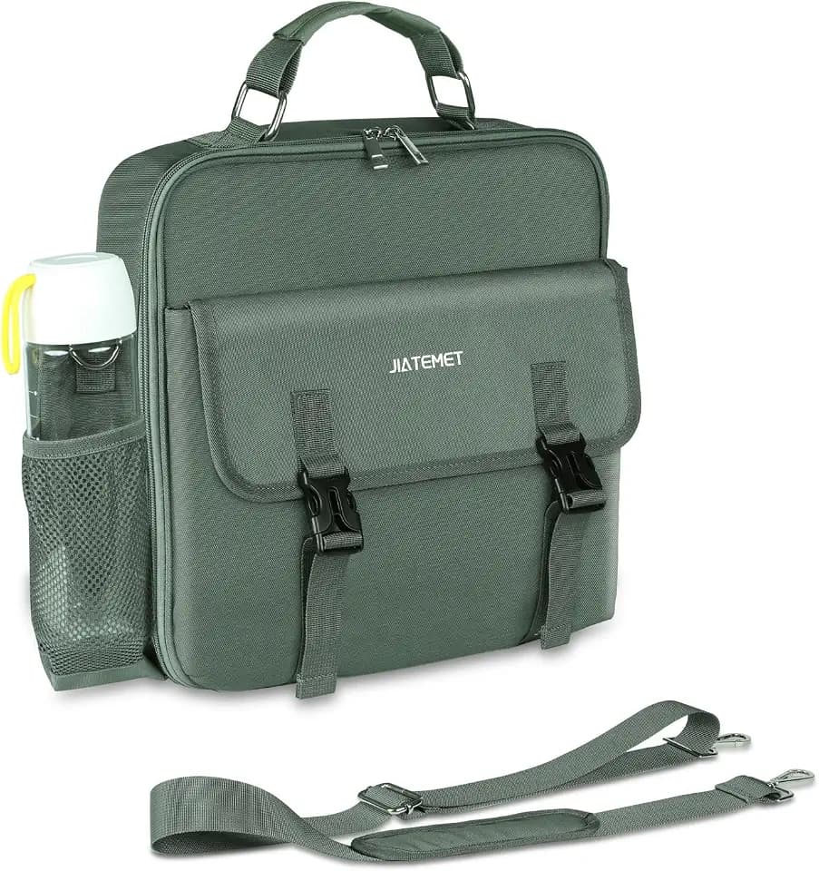 3 Ring Zipper Binder 500-Sheet Zipper Binder Adjustable Shoulder Strap & Handle for 14 Inch Laptop for School and Office (Green)