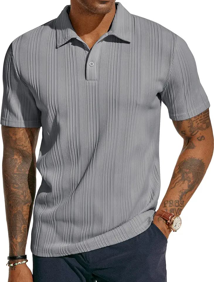 PJ PAUL JONES Mens Polo Shirts Short Sleeve Textured Knit Polos