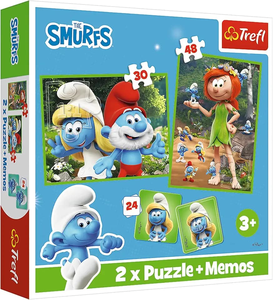 2 in 1 Puzzles + Memo - Die Schlümpfe haben Spaß