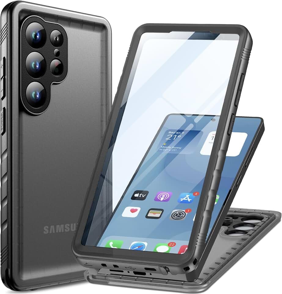 Cozycase for Samsung Galaxy S25 Ultra Waterproof Case Military IP68 Black