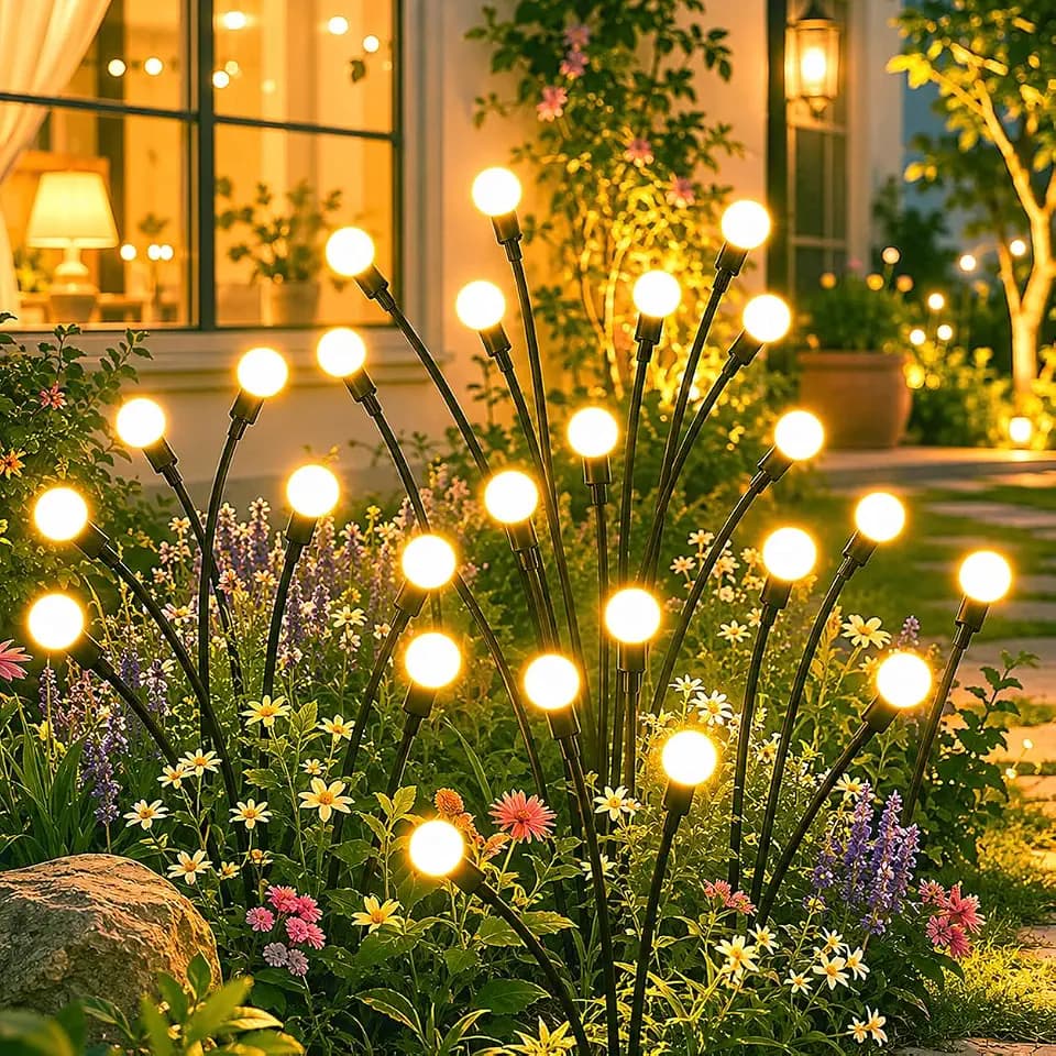 OZS 12 Pack 96 LED Solar Garden Lights, Solar Firefly Lights Outdoor