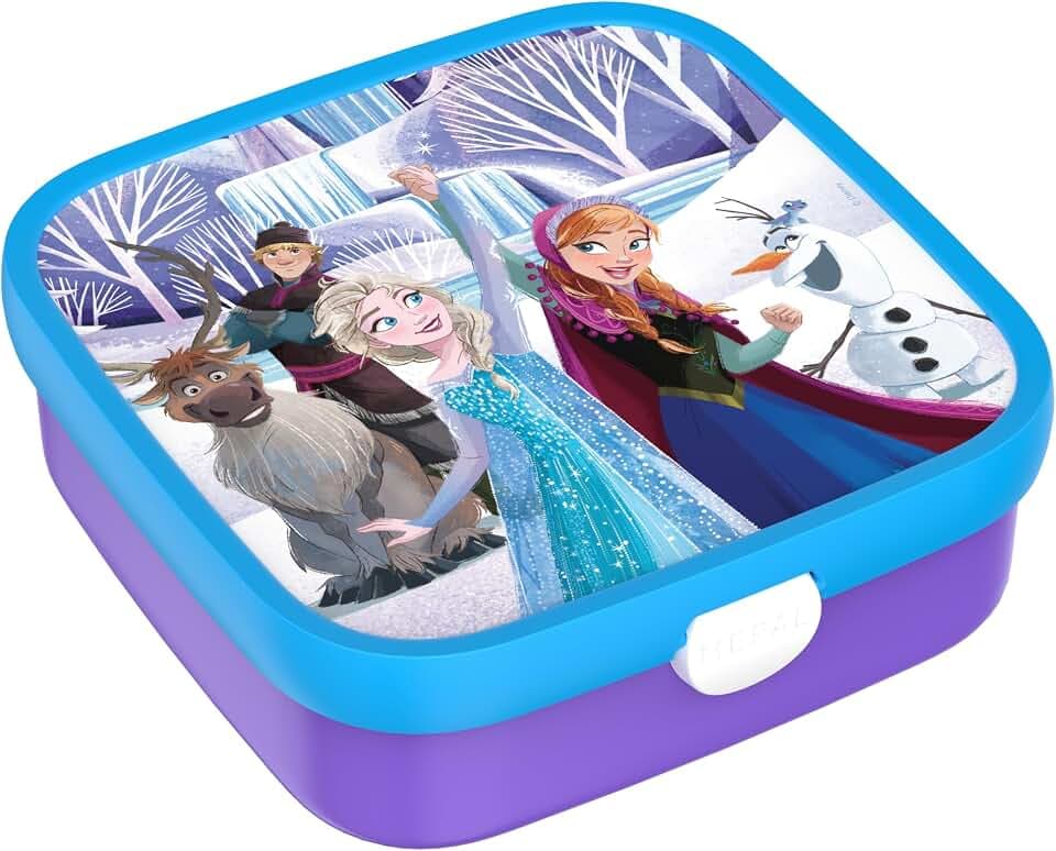 Mepal - Bento Brotdose Groß Campus - Bento Lunchbox für Kinder - Inklusive 2 auslaufsicheren Bento Fächern & Gabel - Bento-Fach ist mikrowellengeeignet - 1,25 l - Frozen friends