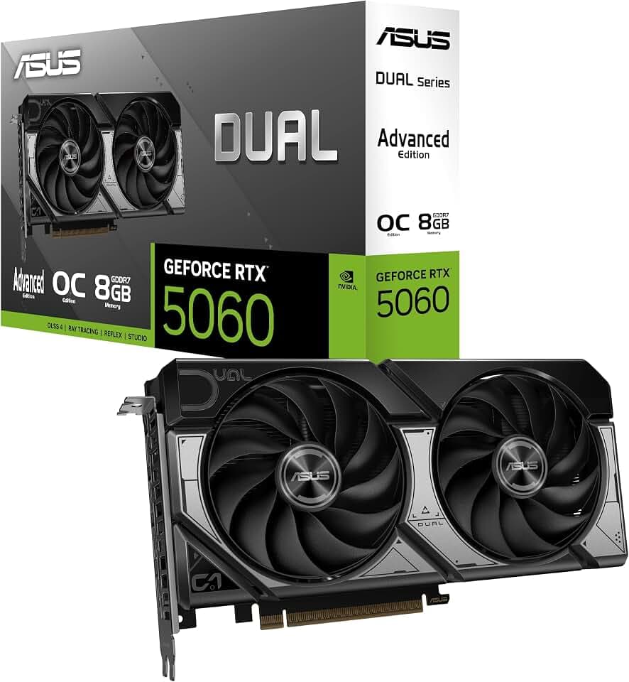 ASUS Dual GeForce RTX 5060 8 GB GDDR7 OC Ed. Advanced Gaming Grafikkarte