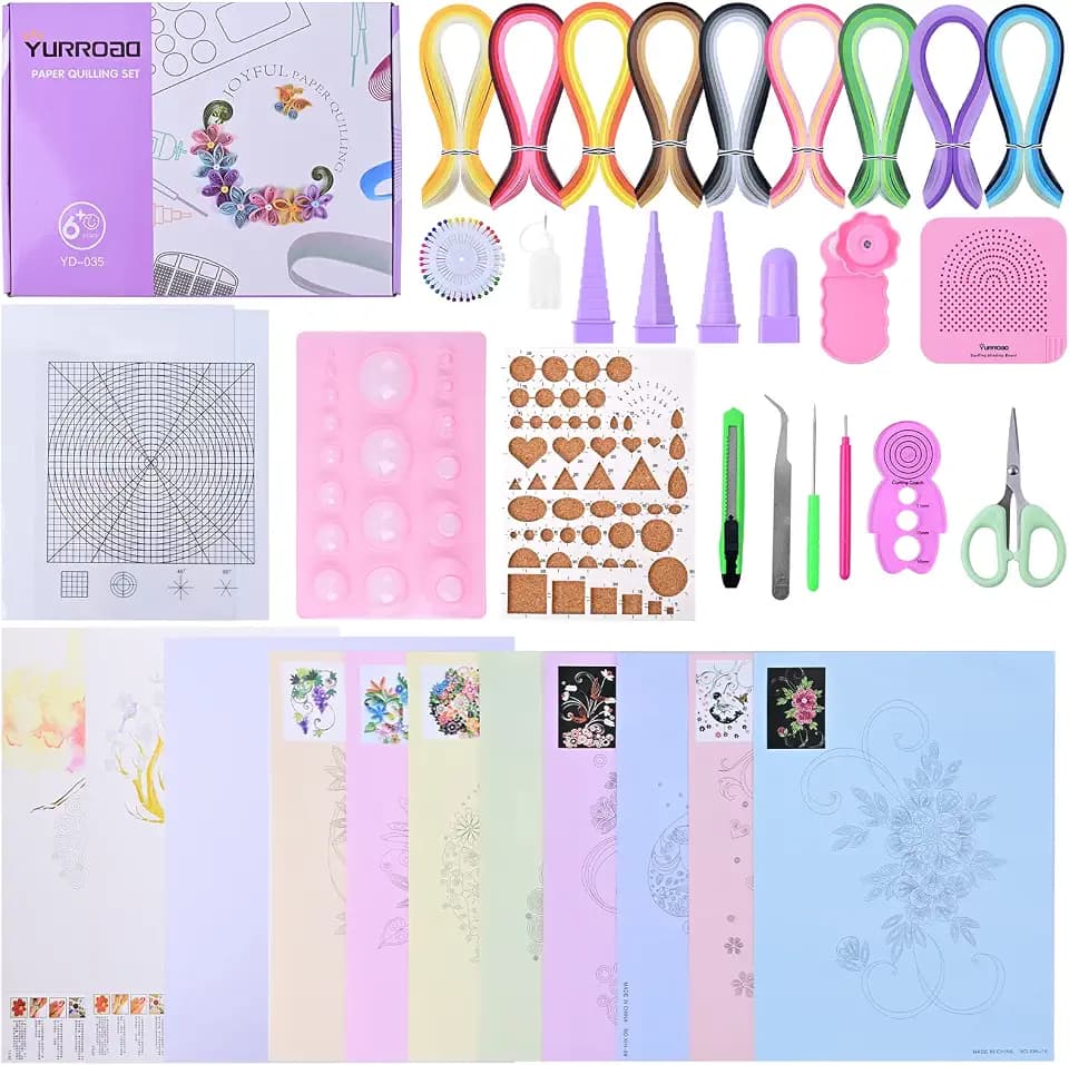 Quilling Set mit 900 Papierstreifen, 5 mm & 18-teiliges Werkzeugset
