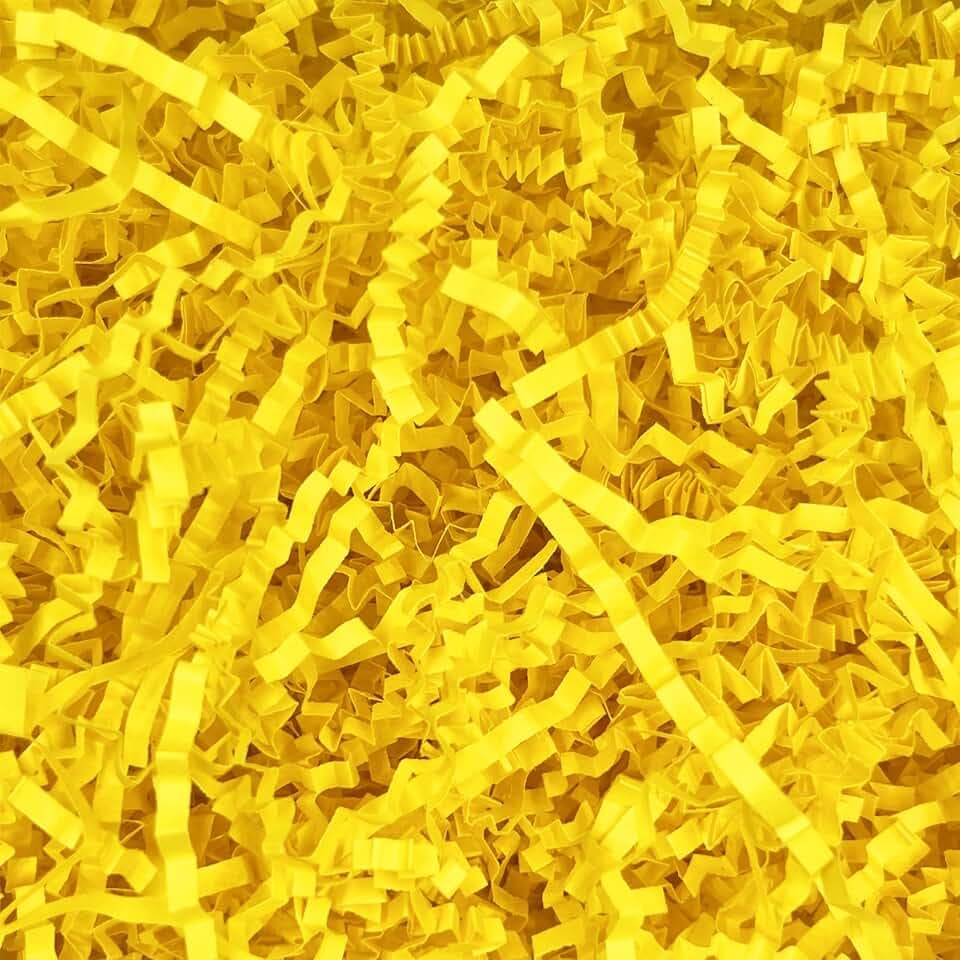 10 LB Lemon Yellow Crinkle Cut Paper Shred Filler Great for Gift Wrapping, Basket Fillers, Birthday, Weddding, Anniversary, Bridesmaid Christmas, Engagement Craft Party Gift Boxes Bags Filler Decor