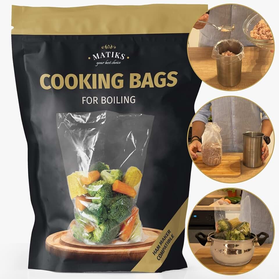 Deli Meat Press Bags for Ham Maker - Heat Resistant 8 x 14 Inch, 40 Pack