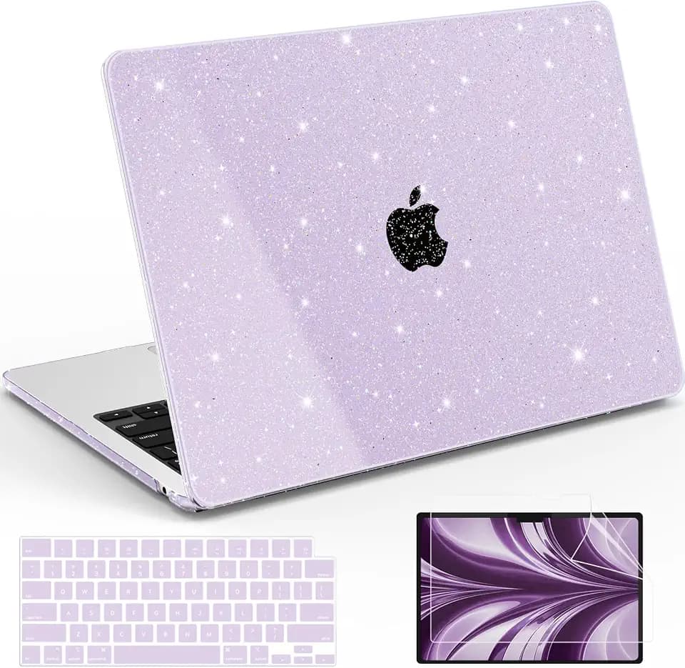 B BELK for MacBook Air 13 inch Case A3449 A3240 A3113 A2681 Glitter Purple