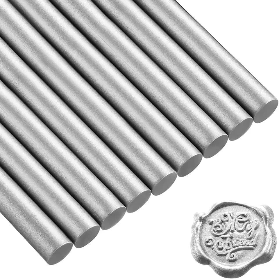 Nuanchu 15 Stücke Klebe Pistole Siegellack Wachs Sticks 11 mm, Silber