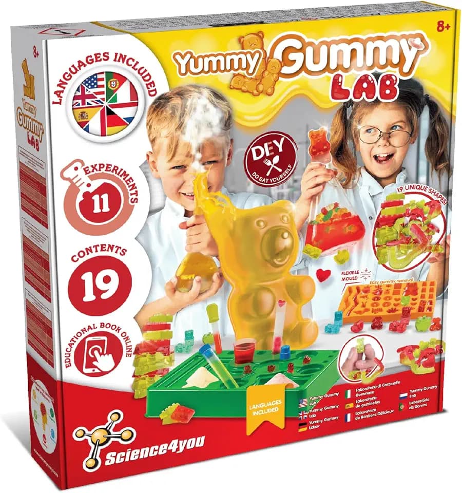 Science4you Gummibärchen-Labor – Gummibärchen selber Machen & Fruchtgummi Labor 19 Verschiedenen Formen für Kinder, Riesenbär-Gummi Geschenke für Mädchen & Jungen ab 7 8 9 10 11+ Jahren