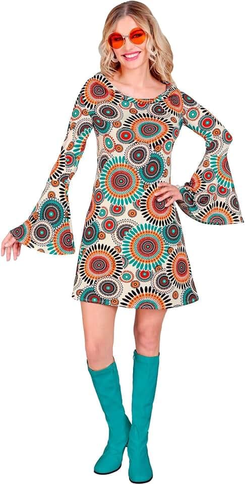 W WIDMANN MILANO Party Fashion - 60er-Jahre-Kostüm, Hippie, Reggae, Flower Power, Disco Fever