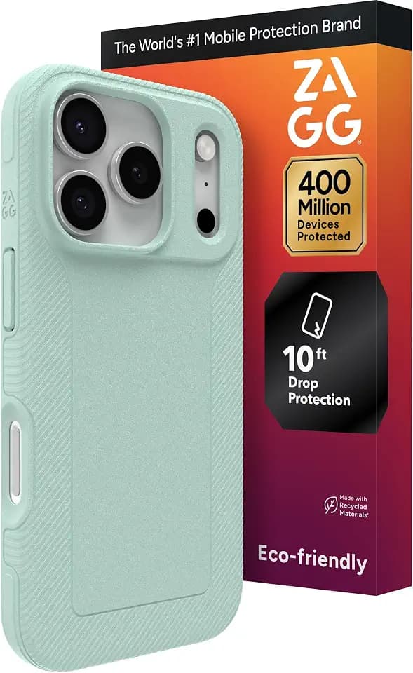 ZAGG Luxe Snap Phone Case for iPhone 17 Pro - Green Serene Mint, Durable Graphene for Drop Protection (10ft/3m), Slim Lightweight Design, MagSafe Compatible
