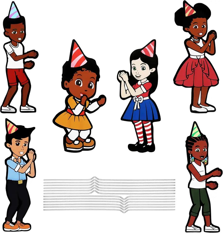Belle Vous Happy Birthday to You Gartenschilder mit Pfählen - 6er Pack - Fotowand Hintergrund - Happ Birthday Banner für Geburtstag- Geburtstagsdeko Mann -Geburtstagsbanner