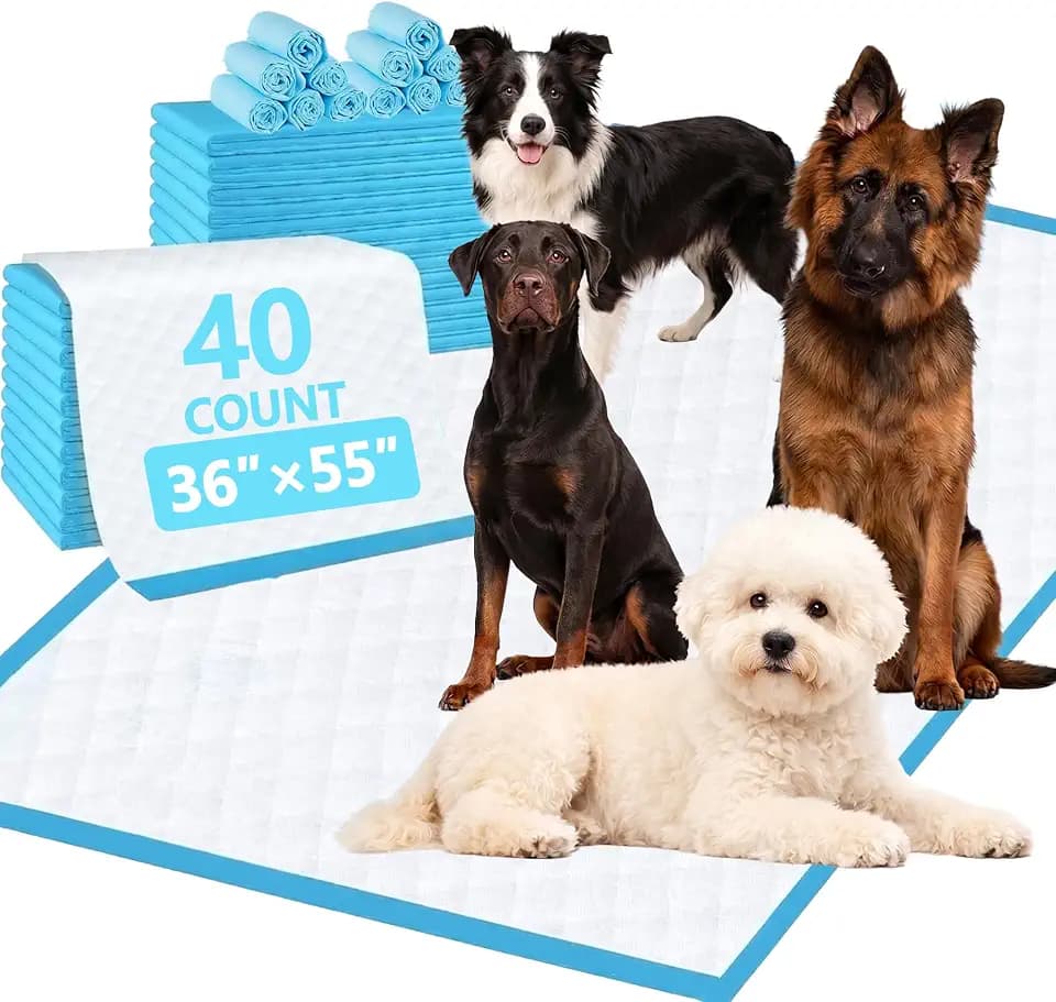 XXXXL Puppy Pee Pads for Dogs 36"x55" 40 Count, Extra Large Dog Pee Pads, Super Absorbent & Leak-Proof Disposable Potty Pads, Thicken Puppy Training Pads for Dogs, Cats and Rabbits