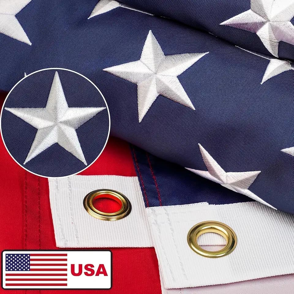 American Flags for Outside 4x6 FT,American Flag Heavy Duty Outdoor, Thickened Polyester with Embroidered Stars,Wind Resistance and Fade Resistance for All Weather