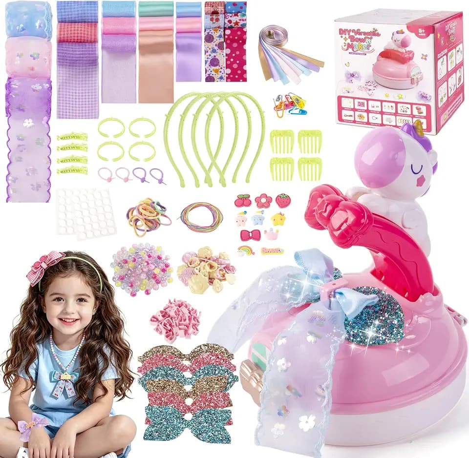 EFOSHM Bow Maker, DIY Hair Accessories for 5 6 7 Year Old Girls Gift