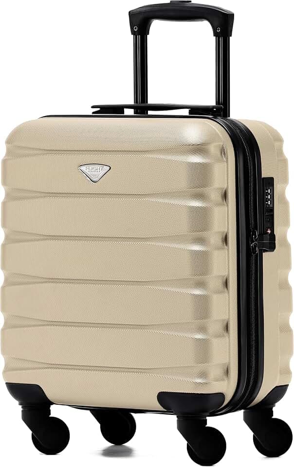 Flight Knight Leichtes, Starres Abs-handgepack Mit 4 Radern, Zugelassen Fur Uber 100 Fluggesellschaften, Darunter Air France, Ryanair Und Easyjet, 45x36x20cm