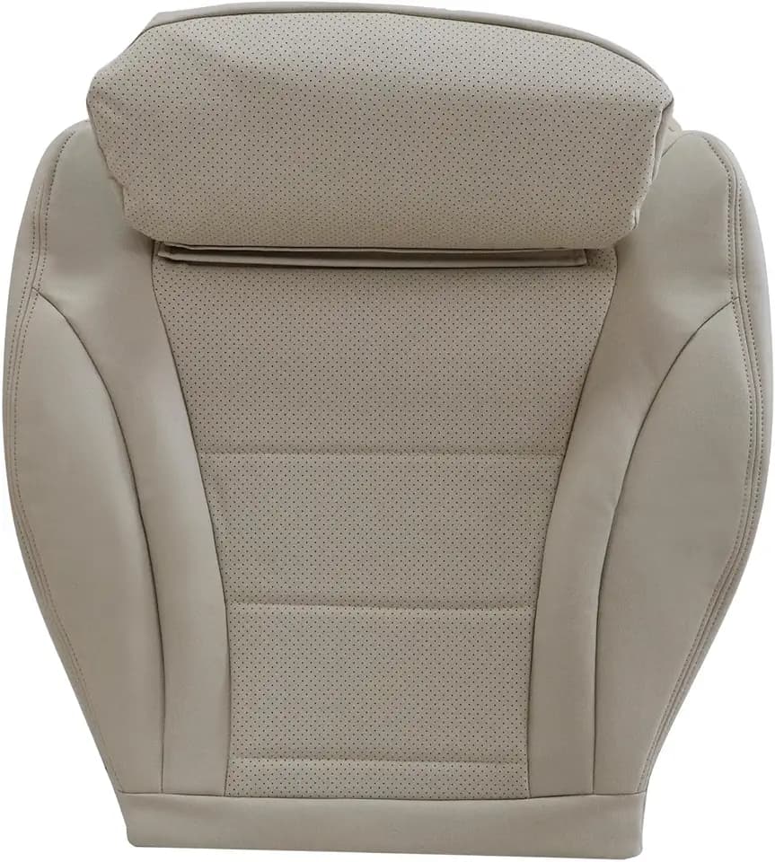 GXARTS Driver Side Bottom Replacement Perforated Leather Seat Cover Light Tan Compatible with Mercedes Benz C Class C250 C300 C350 C350e C400 GLC300 GLC300e GLC350e 2015 2016 2017 2018 2019 2020 2021