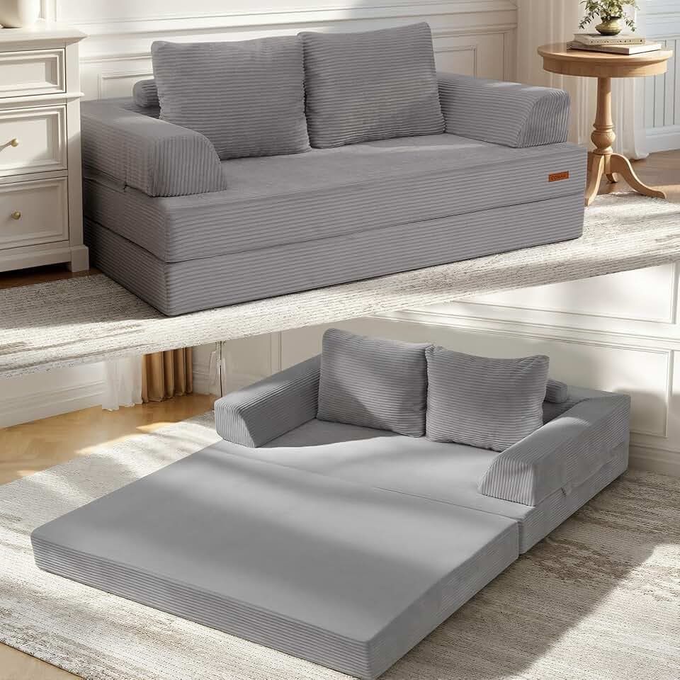 COMAX Futon Sofa Bed, Convertible Sofa Bed, Folding Boneless Couches
