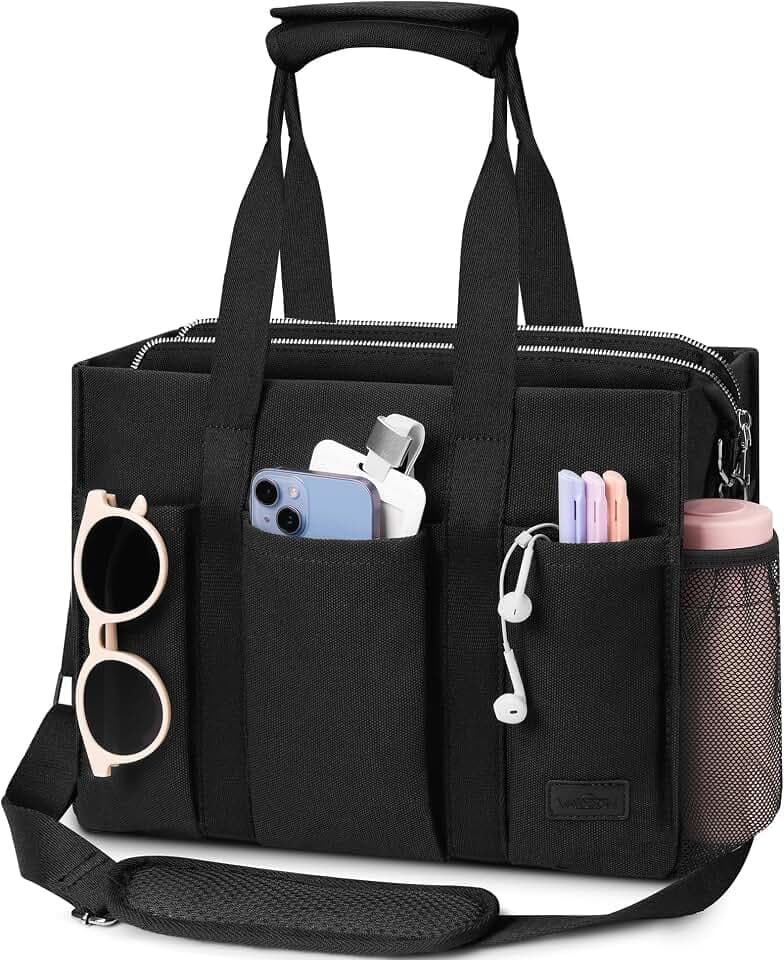 Tote Bag for School, Large Canvas Crossbody Shoulder Bag for College