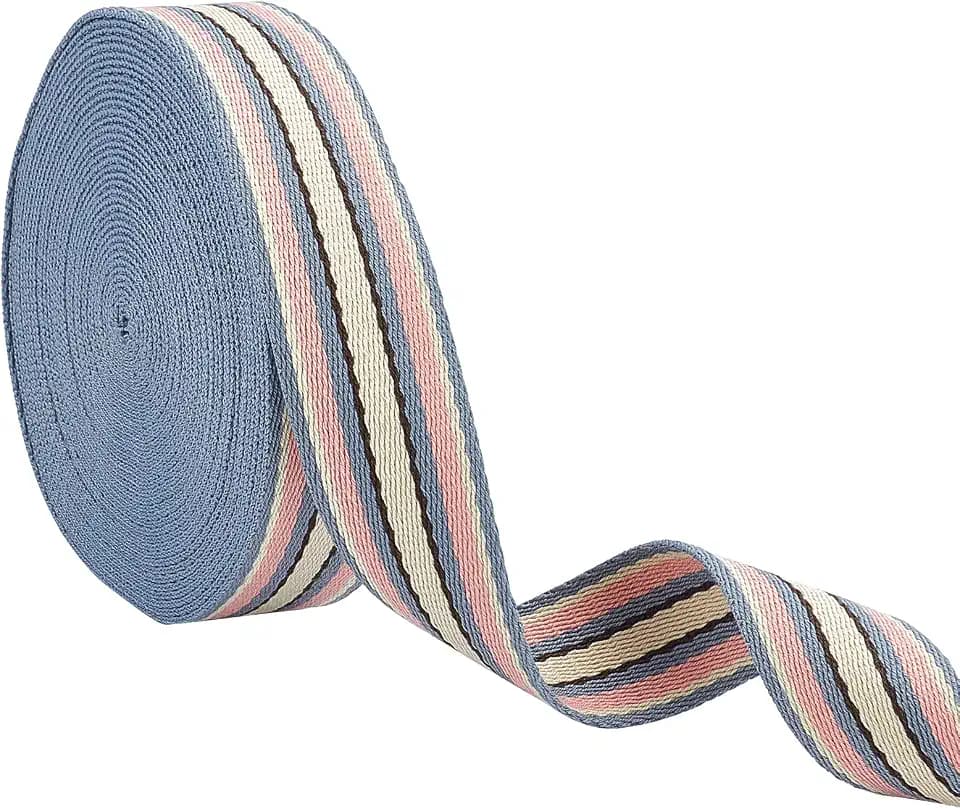PandaHall 10 Yards Gewebtes Spitzenband, 1.5" breites, Gestreiftes Jacquardband, Besticktes Nähband Für Heimwerker-Kleidungsstücke, Hüte, Accessoires, Heimdekoration, Taschenriemen, Verschönerung