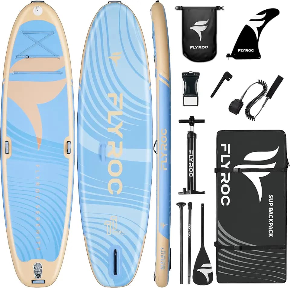 11'6/11’x35 Extra Wide Inflatable Paddle Board, 450/430lb Capacity Stand Up Paddle Board for Adults (x3), Stable Inflatable SUP, All Skill Levels, 3/5 Handles, 100L Backpack, 3PCS Paddle, 5L Dry Bag