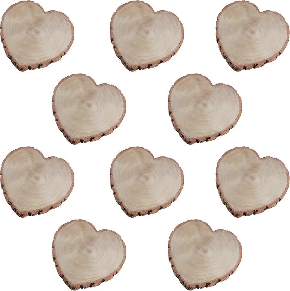 Chaks - Holz Herz Tischdeko mit Rinde für Hochzeit