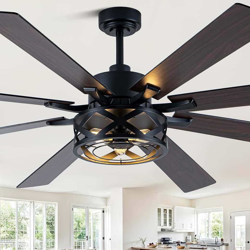 72" Farmhouse Ceiling Fan with Lights and Remote Rustic Fandelier