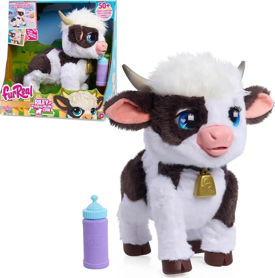 Just Play furReal Riley the Feed & Follow Cow Interactive Plush Toy