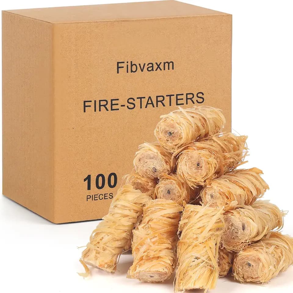 100 Counts Fire Starter for Campfires, Natural Charcoal Starter