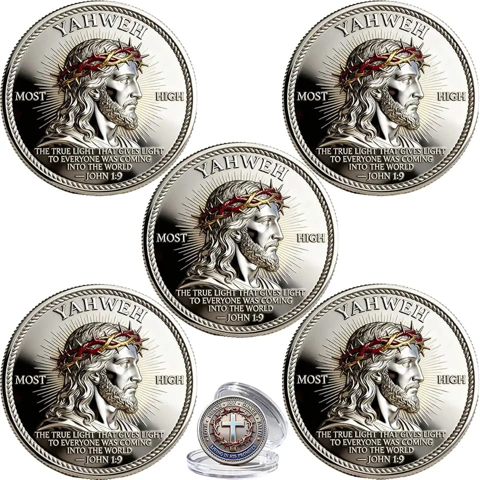 Yahweh Most High Christian Challenge Coin,Christian Jesus Challenge Coin5PC