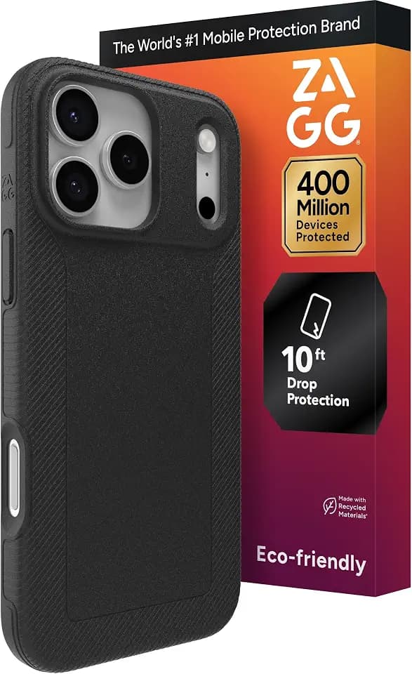 ZAGG Luxe Snap Phone Case for iPhone 17 Pro Max - Black, Durable Graphene for Drop Protection (10ft/3m), Slim Lightweight Design, MagSafe Compatible