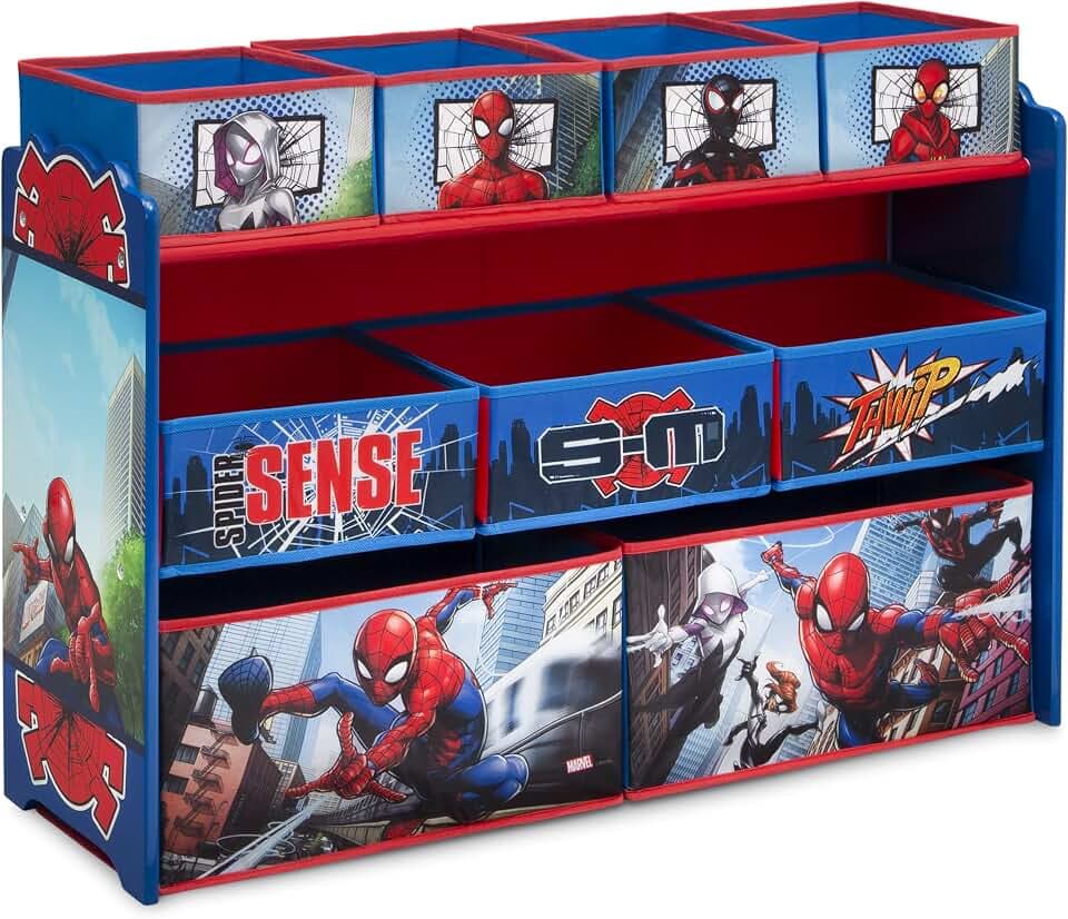 Marvel Spider-Man Deluxe 9 Bin Design and Store Toy Organizer by Delta Children, Greenguard Gold Certified