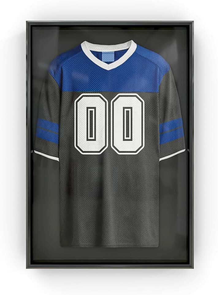 Snap Sport-Trikot-Vitrine, Schattenbox, 50,8 x 76,2 cm, schwarze Wandhalterung, Trikot-Vitrine, Wandbehang, Sport-Memorabilien, Sportzimmer-Dekor