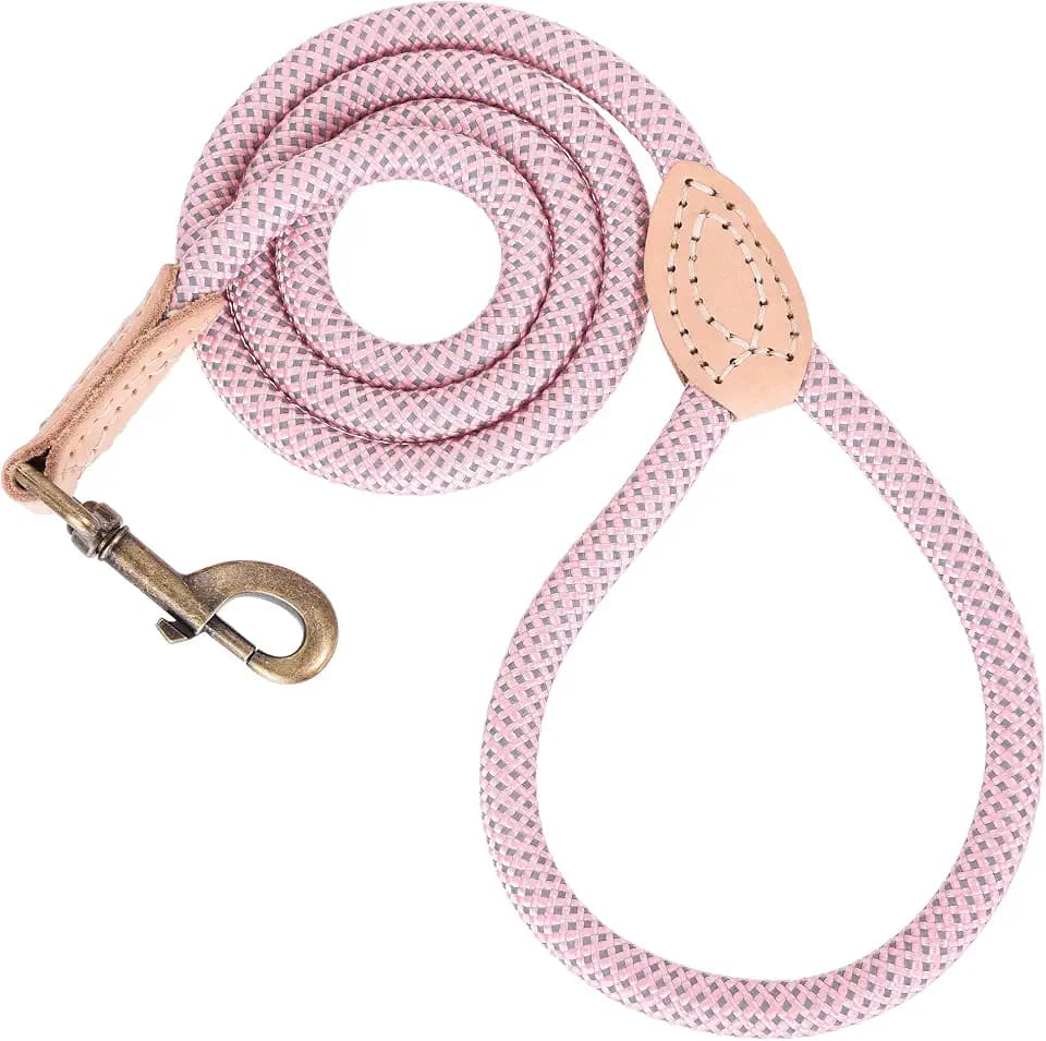 Mile High Life Hundeleine mit Echtleder-Verbindung, 1,8 m, 1,5 m, 1,2 m