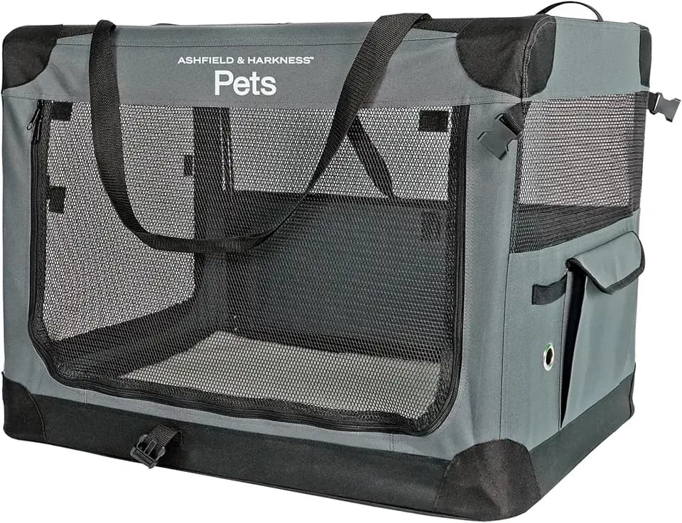 Ashfield & Harkness Collapsible Soft Dog Crate 36" - Gray, Portable