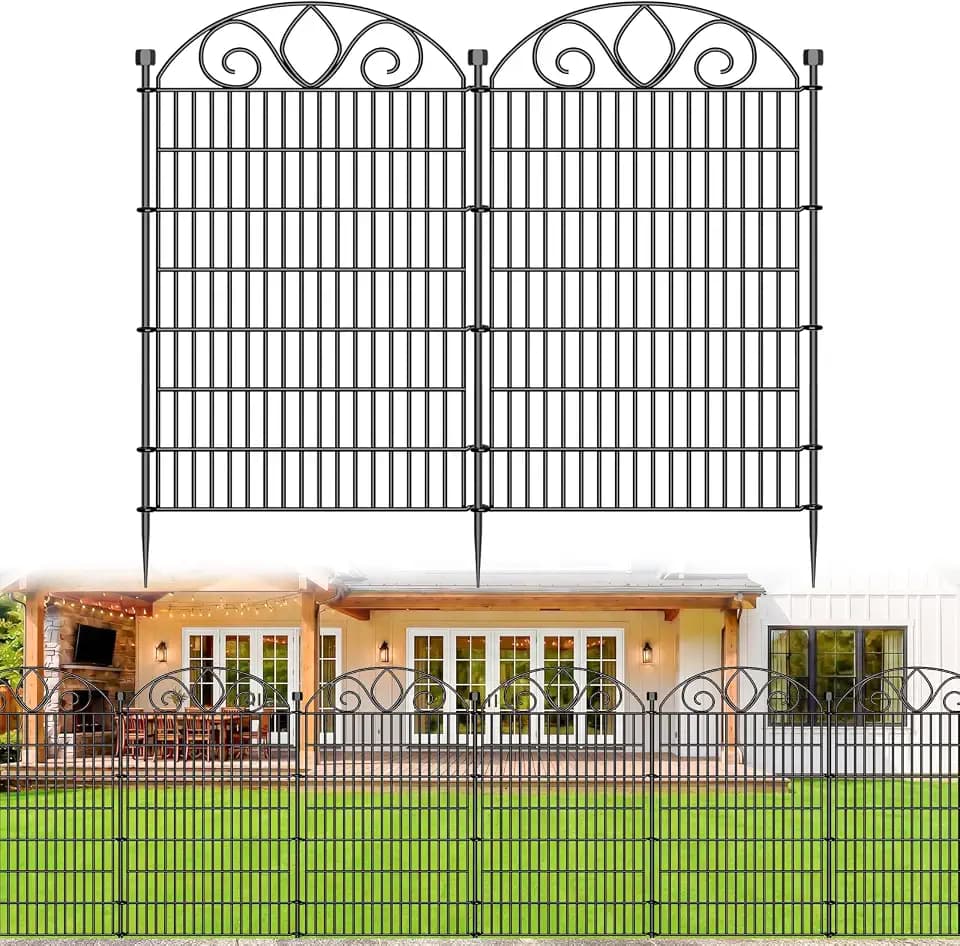 Metall Gartenzaun, Steckzaun 122cm (H) x 720cm (L), 10 Paneele