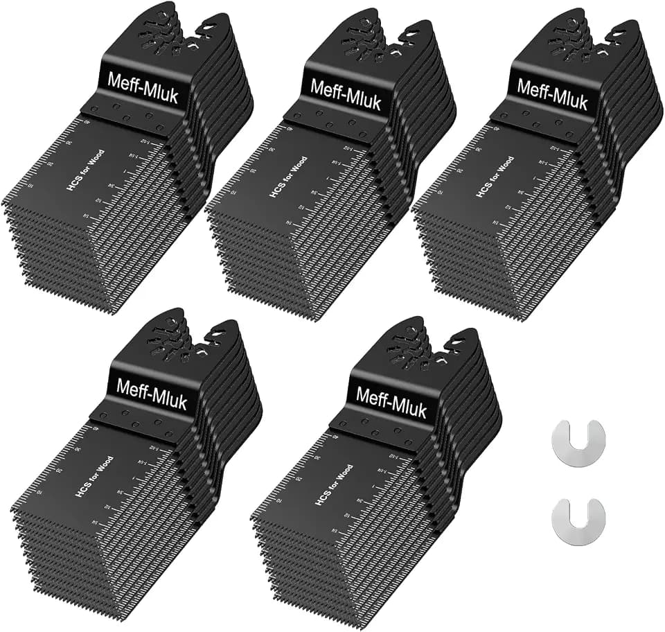 Meff-Mluk 50 teiliges Multitool Sägeblätter für Holz Kunststoff, 34MM HCS